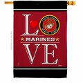 Guarderia 28 x 40 in. Marine Corps Love House Flag with Armed Forces Double-Sided Vertical Flags  Banner GU3910373